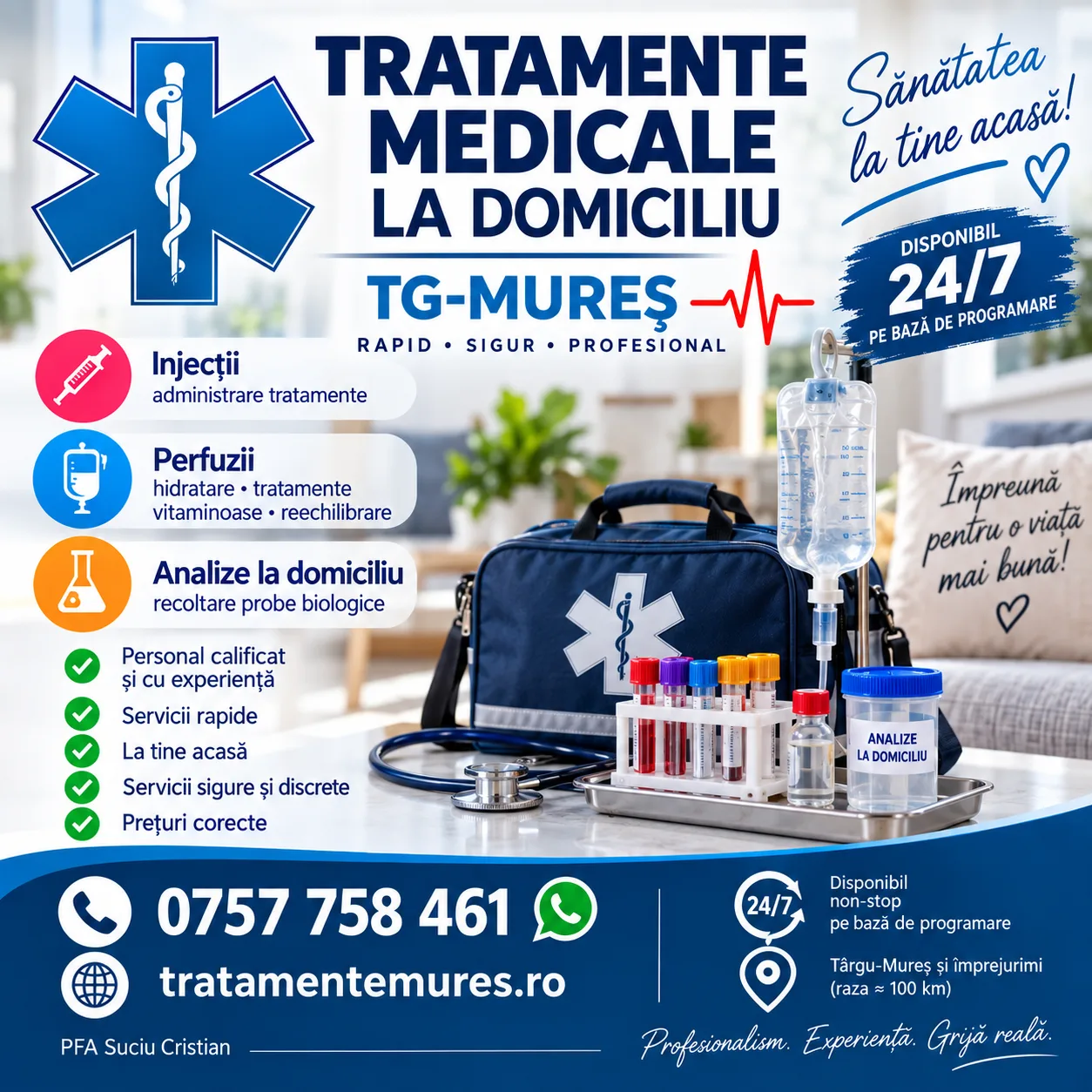 TRATAMENTE MEDICALE – Îngrijiri la domiciliu Tg-Mureș
