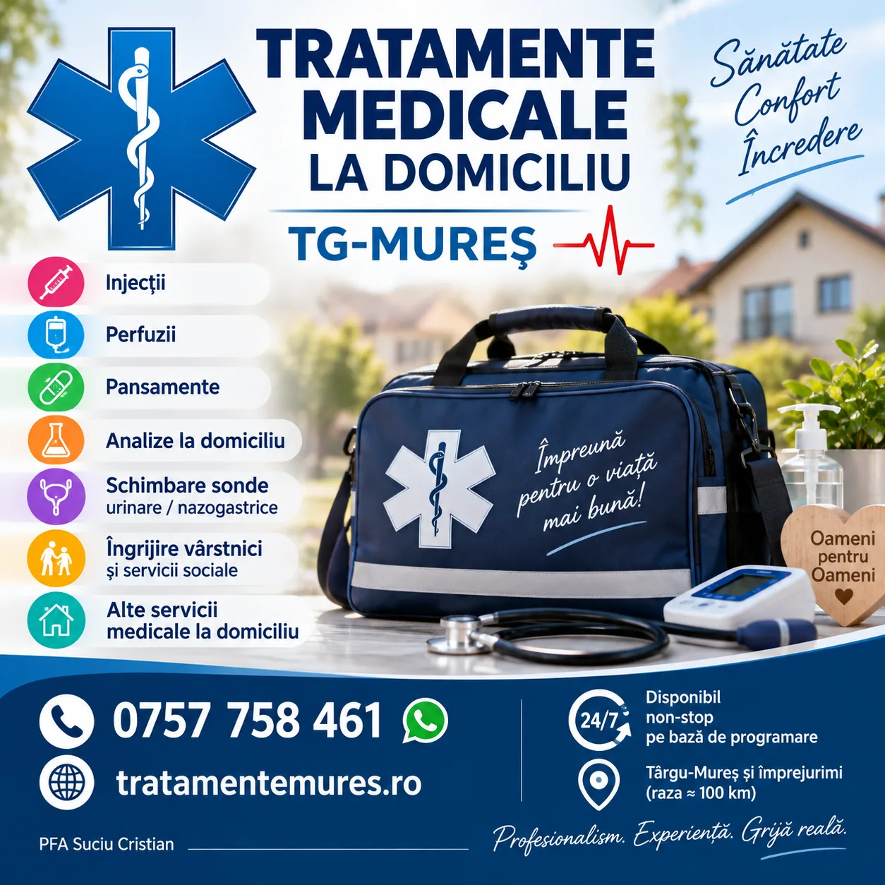 TRATAMENTE MEDICALE – Îngrijiri la domiciliu Tg-Mureș